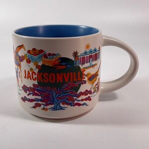 Starbucks Discovery Series Jacksonville Mug Blue Interior 14 oz Ceramic